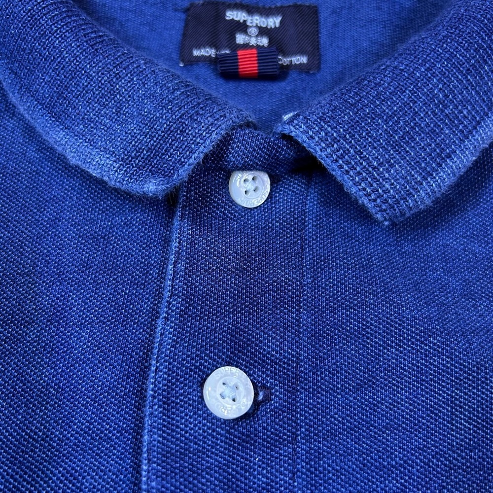 Superdry Classic Pique Polo Blue Men's Large Short Sleeve Cotton Preppy - Picture 2 of 11